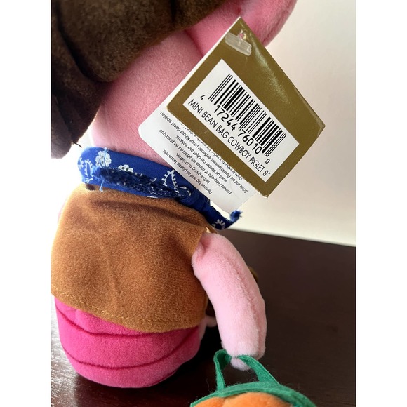 Vintage Disney Store Cowboy Piglet 8" Mini Bean Plush Halloween Winnie The Pooh - Picture 8 of 11